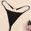 Tanga tangas sexy para mujer con detalle de anillo metalico