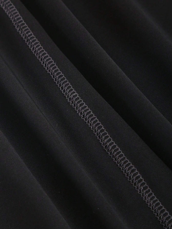 EZwear Pantalon Acampanado Con Costuras Vistas Y Cinturilla Ancha