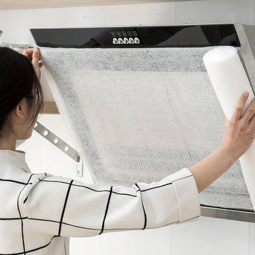 Filtro de papel para campana extractora de poliéster EcoClean, absorbente de aceite, antihumo, fácil de instalar, filtro de escape de cocina, no requiere batería.