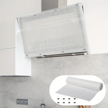 Filtro de papel para campana extractora de poliéster EcoClean, absorbente de aceite, antihumo, fácil de instalar, filtro de escape de cocina, no requiere batería.