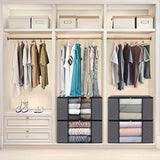 3 paquetes de cestas de almacenamiento de tela plegables de gran capacidad - Ideales para ropa de cama, ropa, almohadas, edredones - Perfectas para el hogar, el dormitorio, el dormitorio, los armarios de spa - Material tejido gris, no se necesita electri