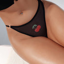 Tangas De Malla Con Estampado De Cerezas