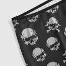 ROMWE Grunge Punk 3 Piezas De Conjuntos De Ropa Interior Para Mujeres En Panty Estilo Boyshorts Con Diseno De Estrellas Punks Negras, Calaveras Y Con Fuente Gotica