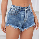 ICON Mini Shorts De Mezclilla Para Mujer Con Dobladillo Deshilachado