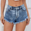 ICON Mini Shorts De Mezclilla Para Mujer Con Dobladillo Deshilachado