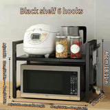 Un estante de almacenamiento de cocina ajustable de acero al carbono, soporte de microondas, estante de especias, estante organizador y estante de fregadero para encimeras y armarios de cocina, organizador y almacenamiento de cocina, accesorios de cocina