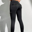 PETITE Leggings De Cintura Alta Ajustados Con Bolsillos Cubiertos Y Franjas Laterales