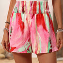 LUNE Shorts Sueltos Con Cintura Alta Elastica Y Diseno Impreso Irregular