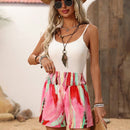 LUNE Shorts Sueltos Con Cintura Alta Elastica Y Diseno Impreso Irregular