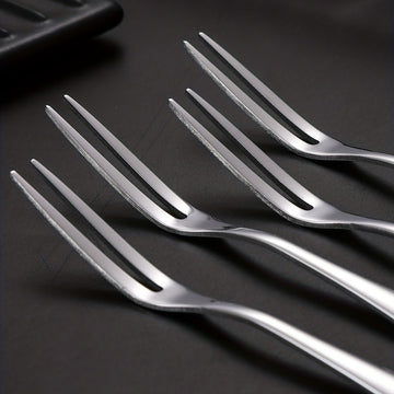 20 Piezas, Tenedor De Fruta, De Acero Inoxidable, De Dos Dientes, P"O De Fruta, Tenedores De Acero Inoxidable, De Postre, De Fruta Simples, De Pastel Moderno, De Ensalada, Decoración, Tenedor De Fruta Reutilizable, Suministros De Cocina