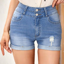 VCAY Shorts De Mezclilla Lavados Con Agua Envejecidos