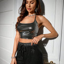 BAE Shorts de cintura elastica de parche de chispa de alta resistencia con estilo de fiesta exquisito