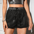 BAE Shorts de cintura elastica de parche de chispa de alta resistencia con estilo de fiesta exquisito