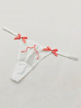 Bragas Tipo Tanga Decoradas Con Lazo Para Mujer