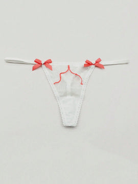 Bragas Tipo Tanga Decoradas Con Lazo Para Mujer