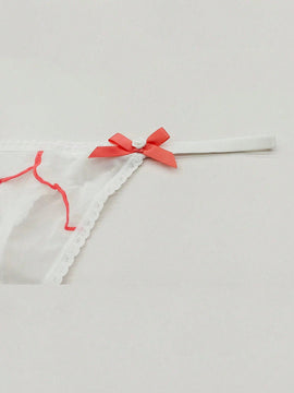 Bragas Tipo Tanga Decoradas Con Lazo Para Mujer