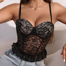 Bralette Con Diseno De Dobladillo Con Borlas Y Volantes