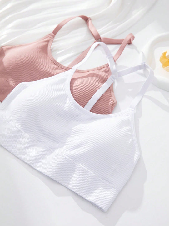 Juego De 2 Piezas De Sujetadores Sin Cables Comodos Para Mujer