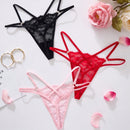 Juego De 3 Piezas De Tanga Hueca Con Encaje De Corazon Y Letras Sexy