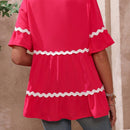 VCAY Camiseta Casual De Manga Corta Con Cuello Redondo Y Bloque De Color