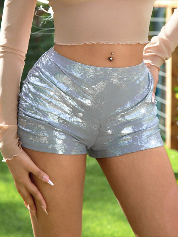 ICON Shorts Ajustados Metalicos De Moda