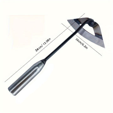 1pz Herramienta de Jardinería de Hierro Templado Hueco Premium con Mango Ergonómico - Rastrillo Manual para Eliminación Eficiente de Malezas y Cultivo en Huertos de Verduras y Camas de Flores, Resistente al Óxido