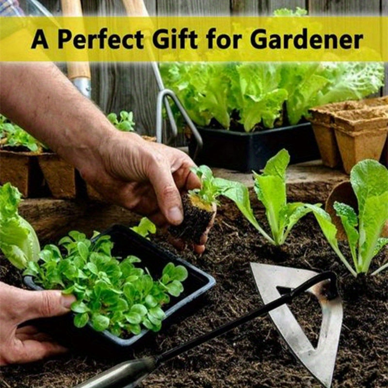 1 pala hueca de acero endurecido de alta calidad - Rascador de malezas portátil, mantenimiento de jardinería eficiente, duradero y resistente a la oxidación, adecuado para jardines de verduras y casas de campo.