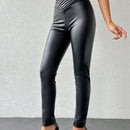 Pantalones casuales ajustados a la cintura en v