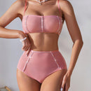 Conjunto De Lenceria Para Mujer Con Decoracion De Diamantes De Imitacion