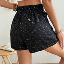 VCAY Pantalones Cortos Holgados Con Pliegues De Cintura Alta Y Estampado De Lunares Para Mujer