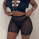 Nuevos Pantalones Cortos Sexys De Cintura Alta Y Malla Transparente Para Primavera/verano Que Moldean Y Adelgazan