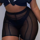 Nuevos Pantalones Cortos Sexys De Cintura Alta Y Malla Transparente Para Primavera/verano Que Moldean Y Adelgazan