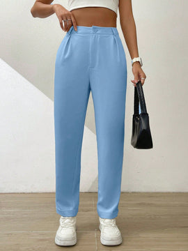 Essnce pantalones largos casuales y conicos de unicolor para ir al trabajo