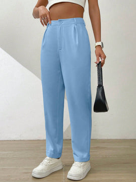 Essnce pantalones largos casuales y conicos de unicolor para ir al trabajo