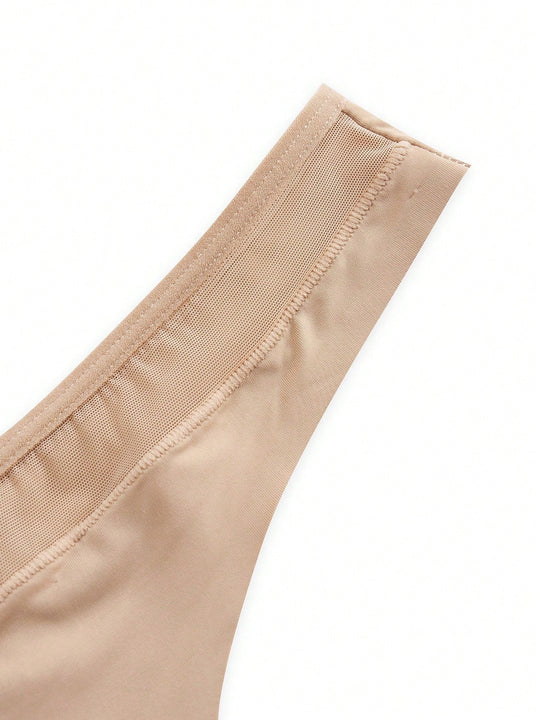 Leisure 3 Piezas/paquete Tanga Adhesivo De Color Solido Para Mujeres