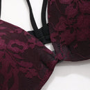 FRIFUL Conjunto De Sosten Y Bragas De Encaje Con Soporte Trasero Y Cierre Frontal