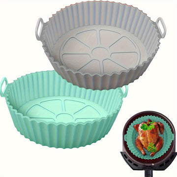 1pc Revestimiento de Silicona Reutilizable para Freidora de Aire, Alternativa al Papel Perforado Antiadherente, Compatible con Ninja, Tower, COSORI - Accesorio de Cocina para Cocinar Más Saludable, Revestimiento de Cocina Versátil | Olla de Silicona Flex