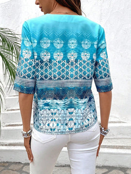 EMERY ROSE Blusa Para Mujer Con Estampado Y Cuello En V