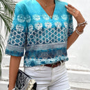 EMERY ROSE Blusa Para Mujer Con Estampado Y Cuello En V