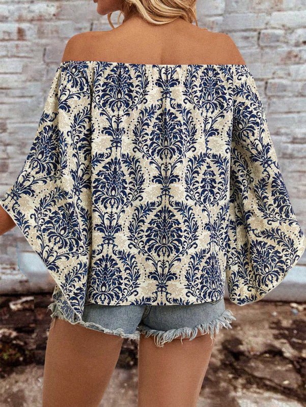 Frenchy Camisa Con Manga Acampanada Y Hombros Descubiertos Con Estampado Floral