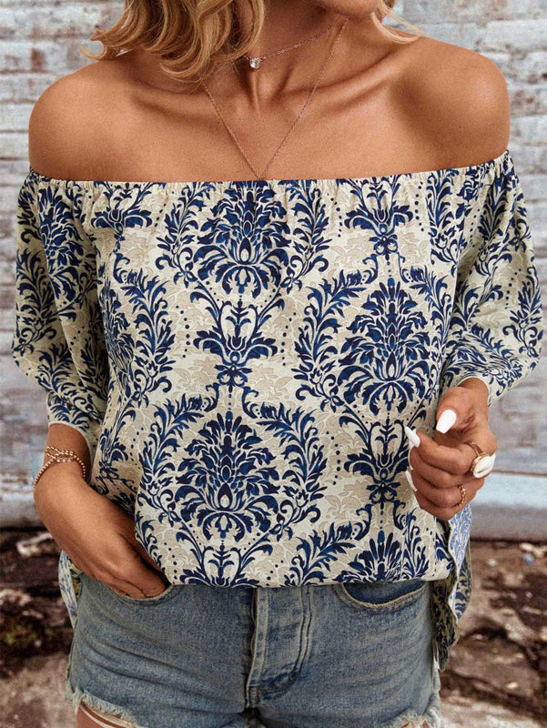 Frenchy Camisa Con Manga Acampanada Y Hombros Descubiertos Con Estampado Floral