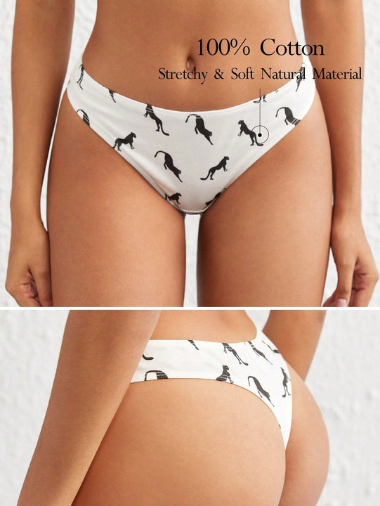 Leisure Tanga pantera con estampado cintura baja