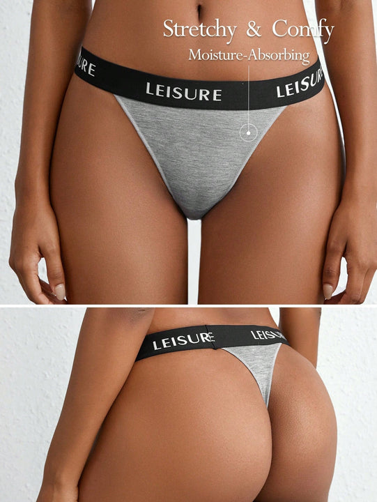 Leisure Tanga con estampado de letra