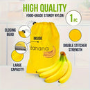 1-Pack Bolsa Conservadora de Plátanos - Grado Alimenticio, Duradera y Fácil de Limpiar, Amarillo Brillante para Destacar en Cajones, Extiende la Frescura de Bananas y Frutas, Esencial para Organización de Cocina, Idea de Regalo Perfecta, Portaplátanos, P