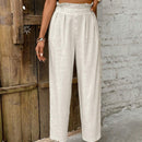 Frenchy Pantalones conicos y de lino con adornos de botones de estilo casual y vacaciones para mujeres