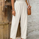Frenchy Pantalones conicos y de lino con adornos de botones de estilo casual y vacaciones para mujeres