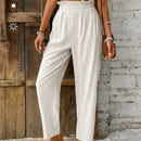 Frenchy Pantalones conicos y de lino con adornos de botones de estilo casual y vacaciones para mujeres