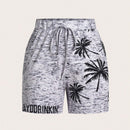 Unity Shorts Con Cintura De Atar De Mujer Con Estampado De Palmeras