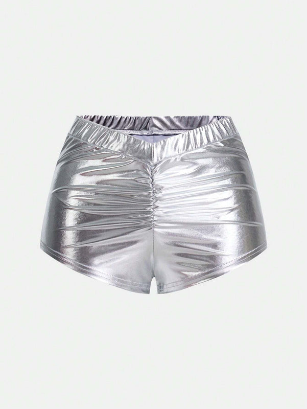 ICON Shorts Super Cortos Revestidos Con Super Cintura Baja Y Escote En V