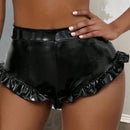Slayr Shorts De Pu Con Ribete De Volantes